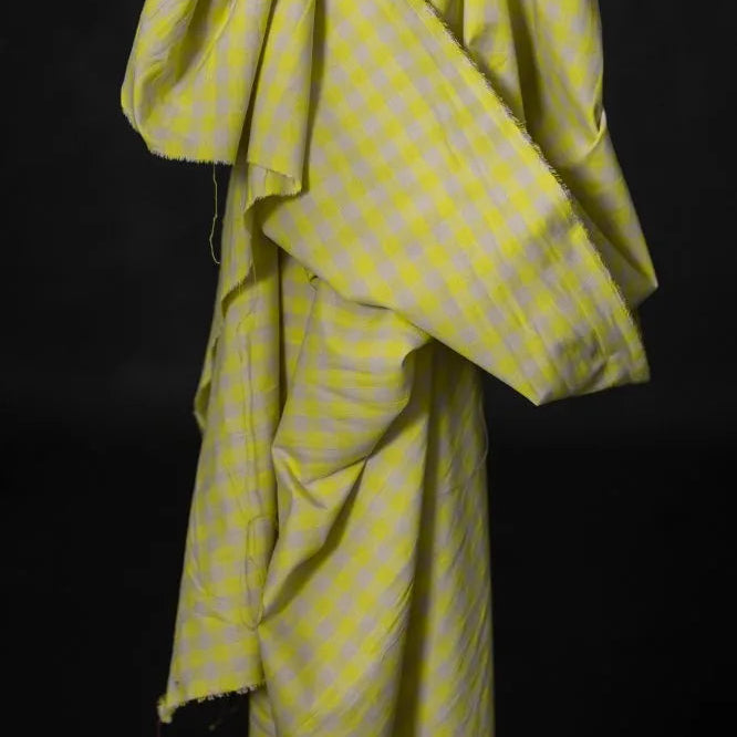 Merchant & Mills - Organic Cotton / Linen Gingham - Neon Fizz