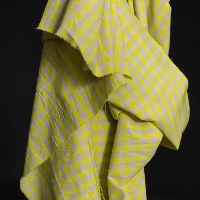 Merchant & Mills - Organic Cotton / Linen Gingham - Neon Fizz