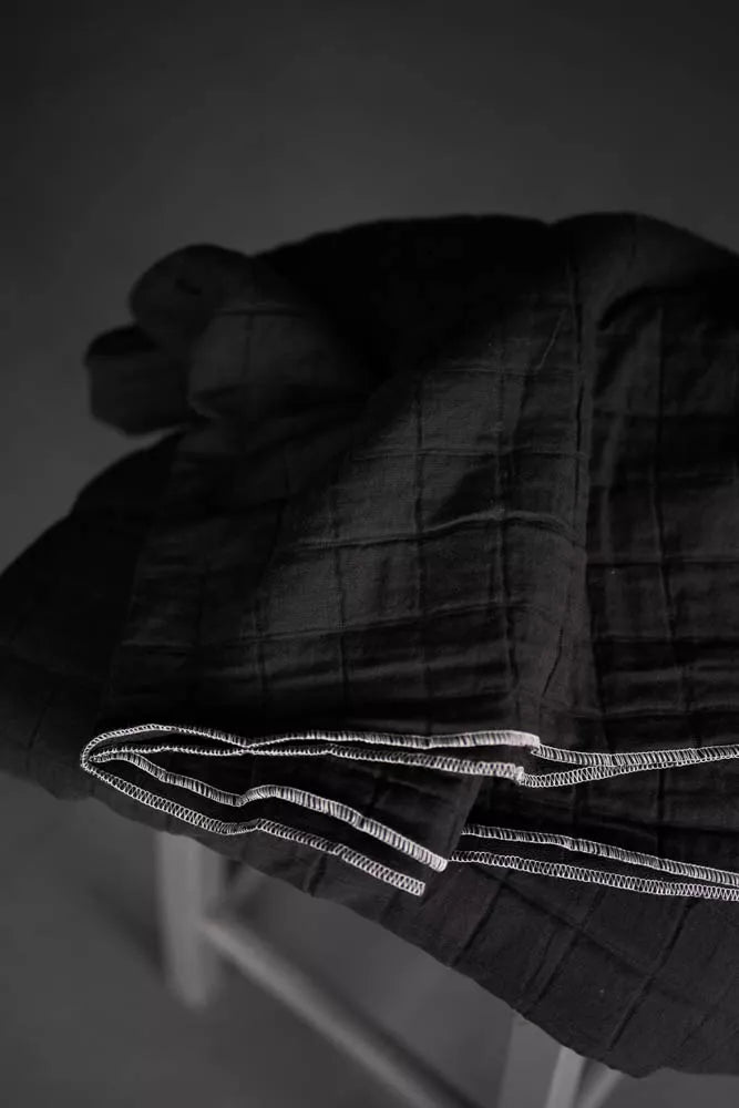 Merchant & Mills - Quilted Jacquard Cotton - Lunar Black Square
