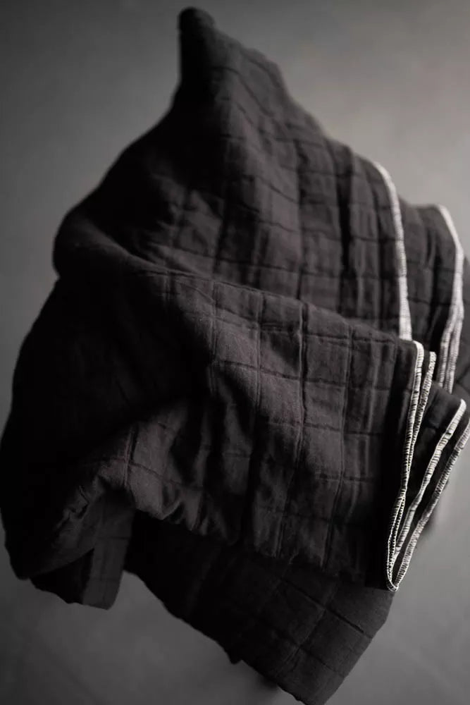 Merchant & Mills - Quilted Jacquard Cotton - Lunar Black Square