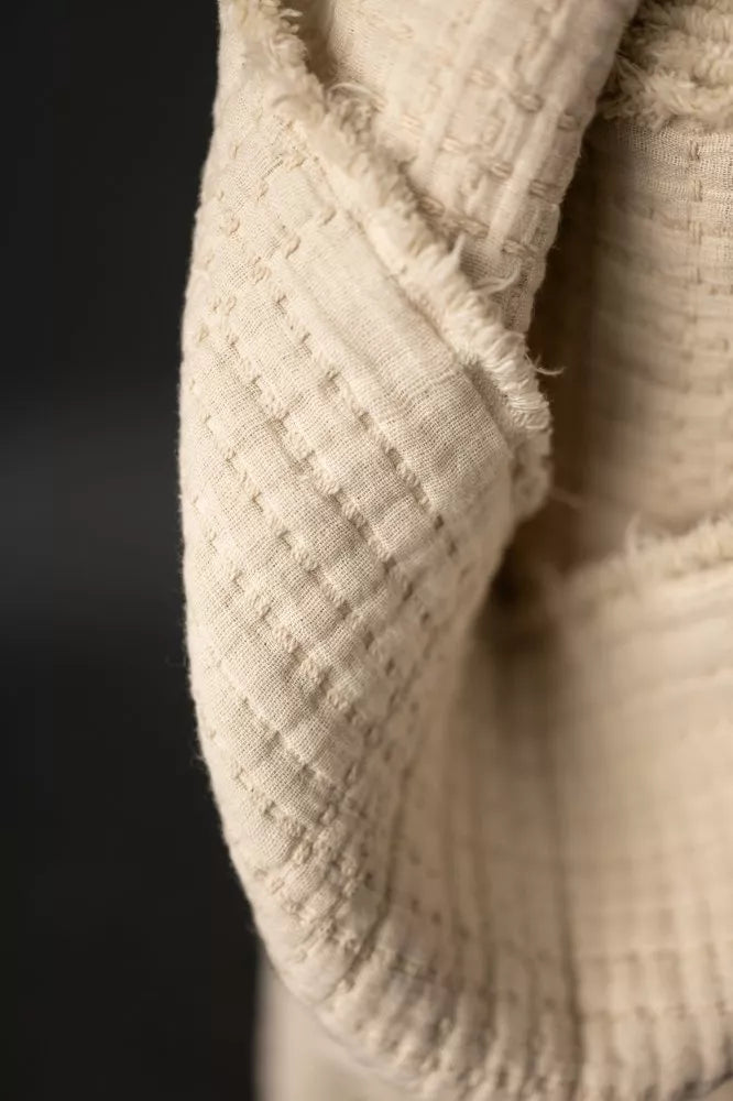 Merchant & Mills - Quilted Jacquard Cotton - Soft Stitch - Ecru