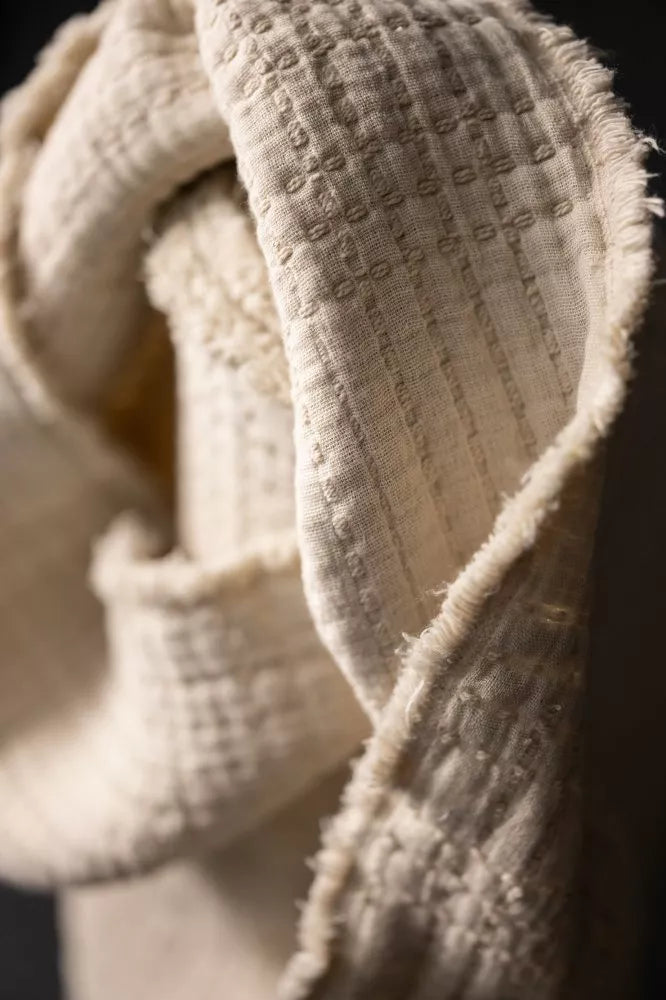 Merchant & Mills - Quilted Jacquard Cotton - Soft Stitch - Ecru