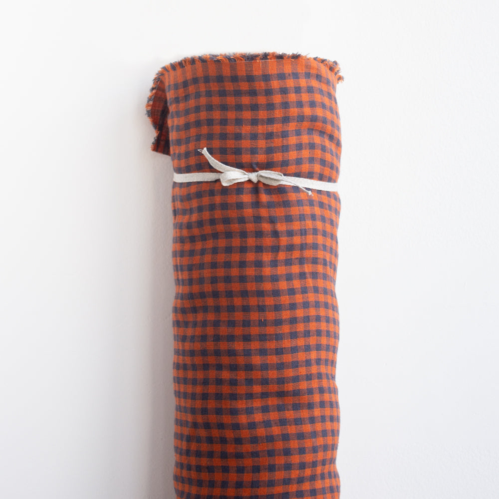 European Linen Midi-Gingham - Copper