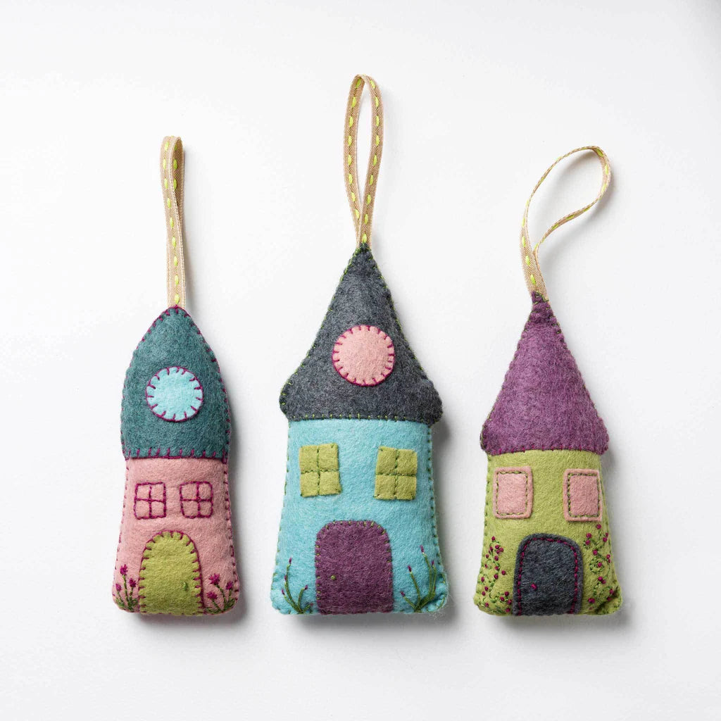 Embroidery Kit - Felt Lavender Houses