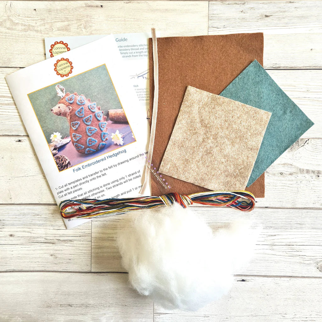 Corinne Lapierre Craft Kit - Folk Embroidered Hedgehog