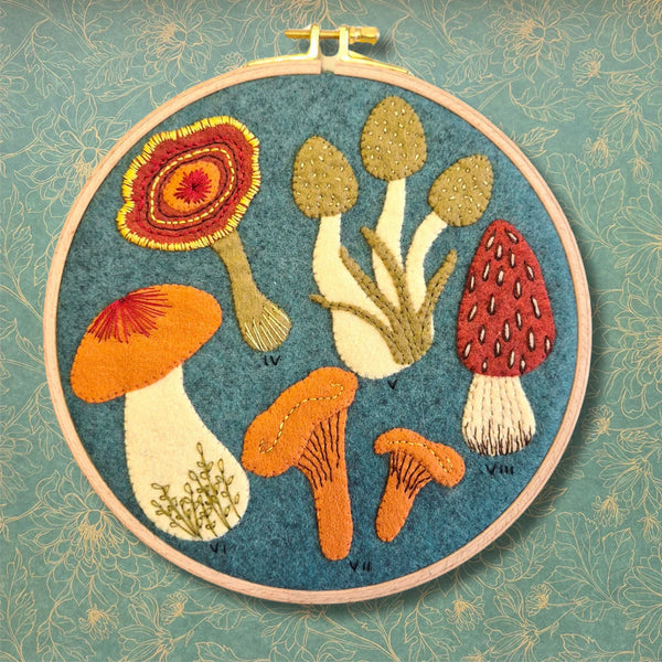Corinne Lapierre Felt Craft Kit - Fungi Appliqué Hoop