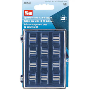 Prym 611979 - Bobbin Storage Box With 12 Plastic Bobbins