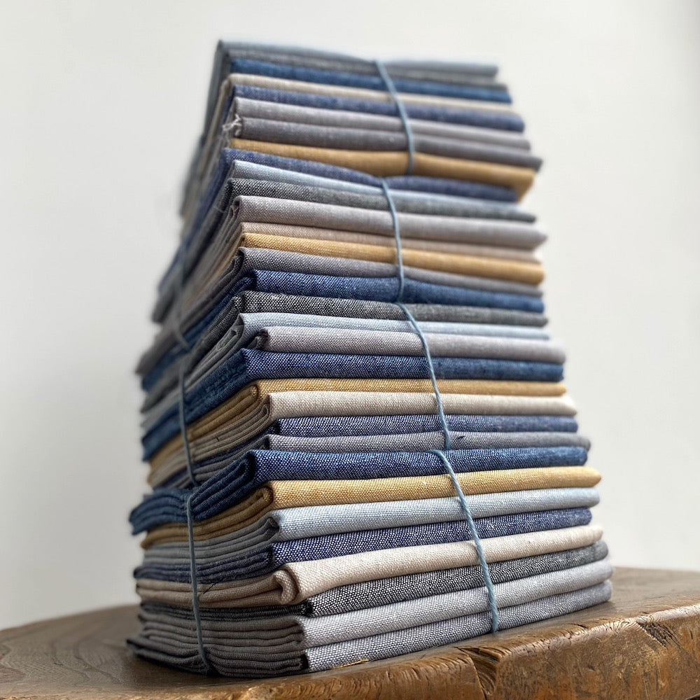 Essex Linen Mix Chambray - Fat Quarter Bundle x 7
