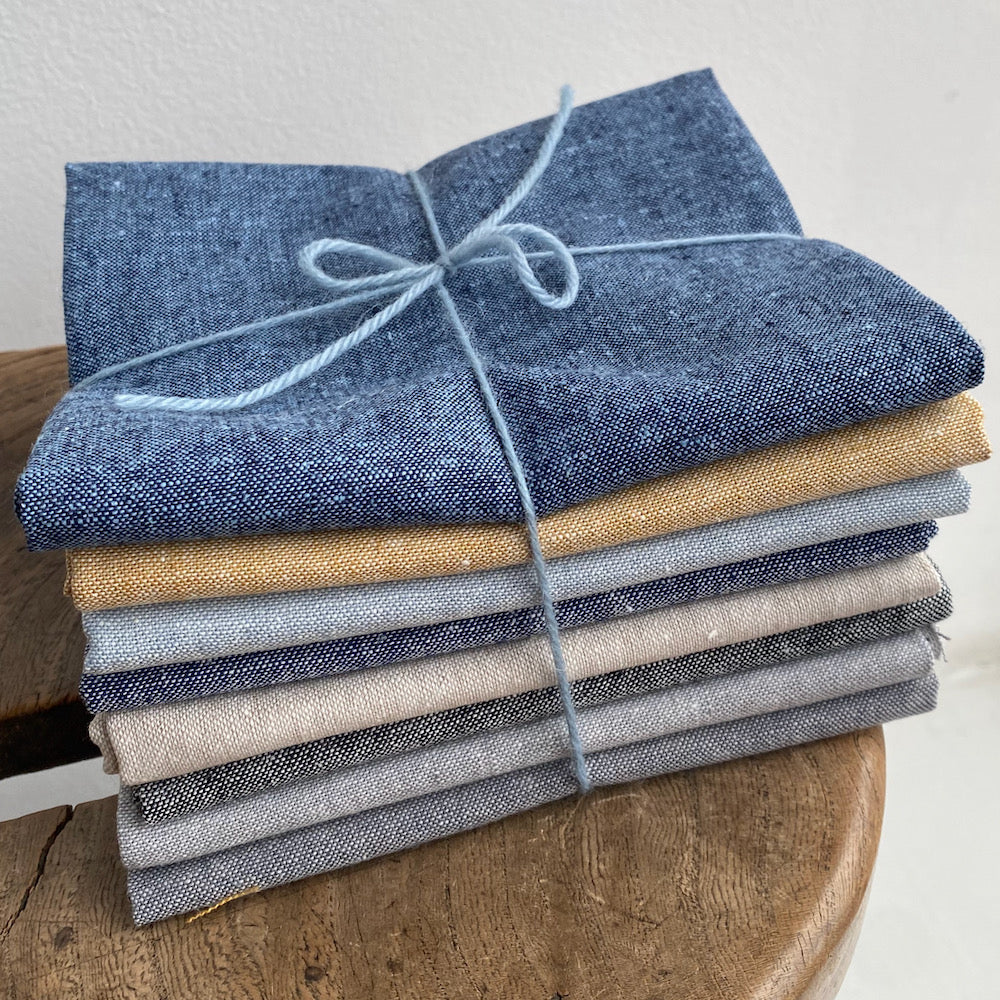 Essex Linen Mix Chambray - Fat Quarter Bundle x 7