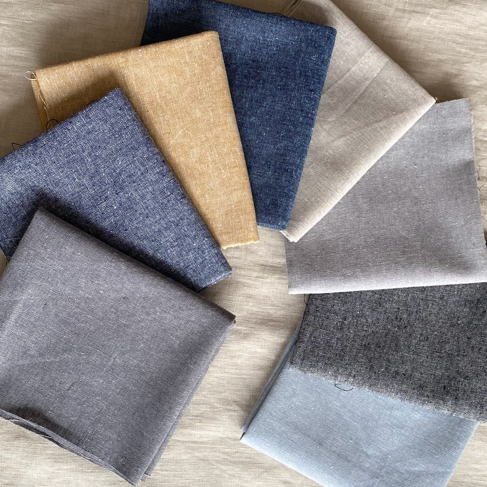 Essex Linen Mix Chambray - Fat Quarter Bundle x 7