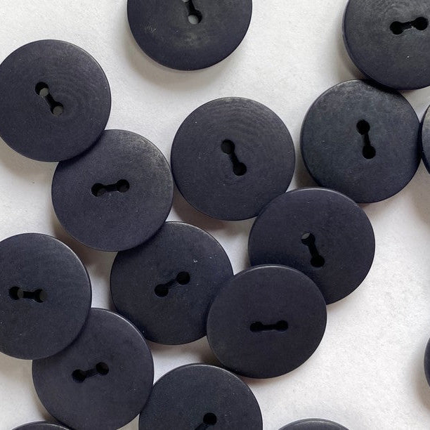 Matt Corozo Button - 15mm - Dark Navy