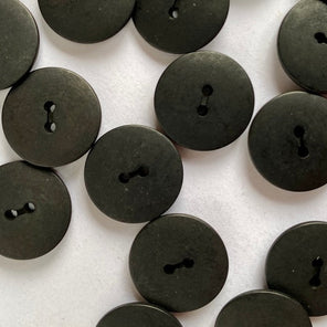 Matt Corozo Button - 15mm - Black