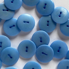 Matt Corozo Button - 15mm - Cornflower Blue
