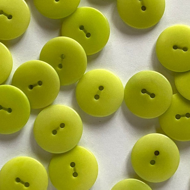 Matt Corozo Button - 15mm - Bright Lime Green