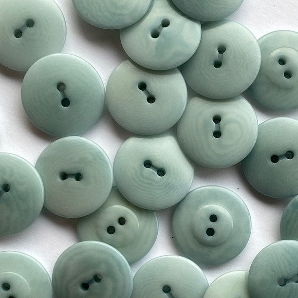 Matt Corozo Button - 15mm - Aqua