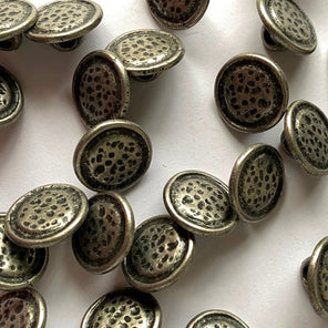 Metal Shank Button - Pitted Silver - 12mm