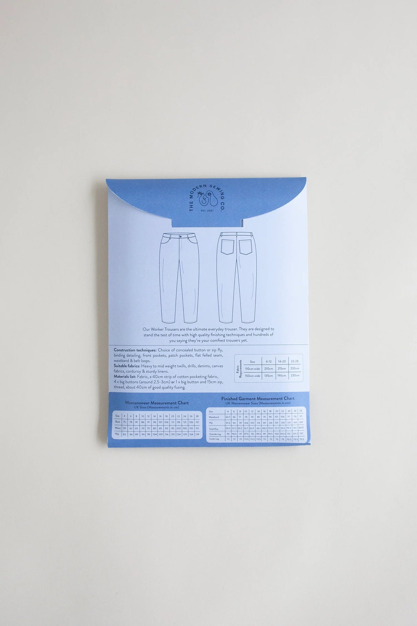 Modern Sewing Company - Worker Trousers Womens - Paper Pattern