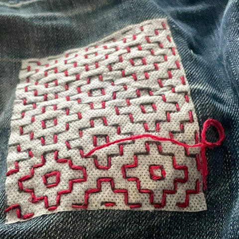 Sashiko Inspired Visible Mending for Denim with Sewing Smith