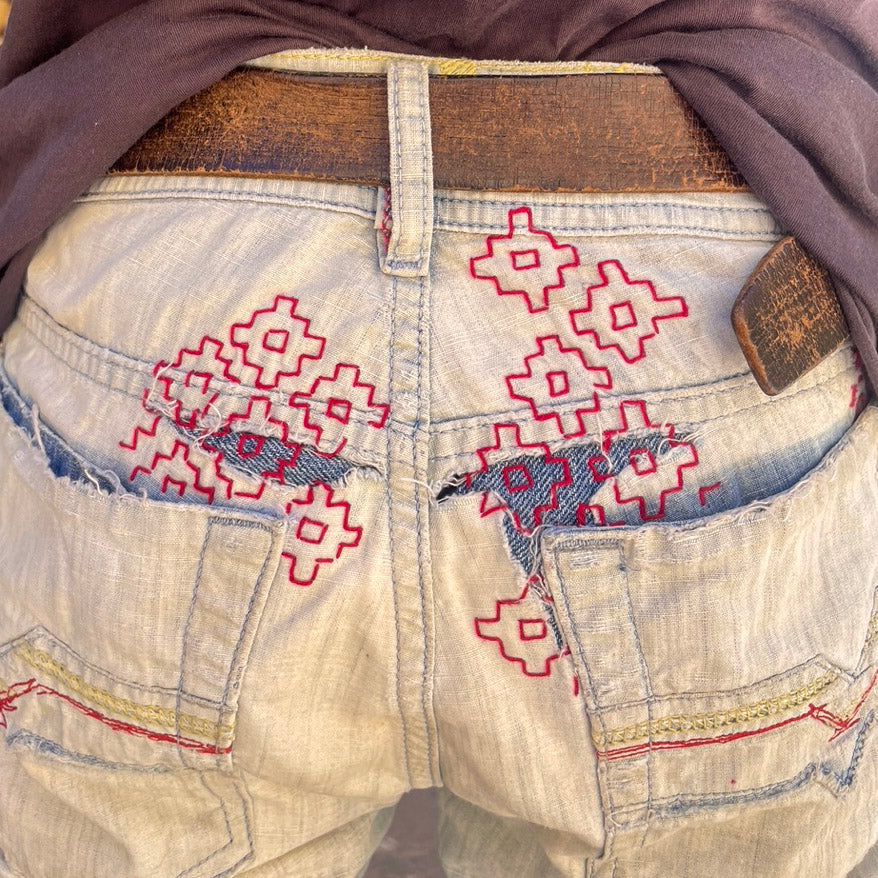 Sashiko Inspired Visible Mending for Denim with Sewing Smith