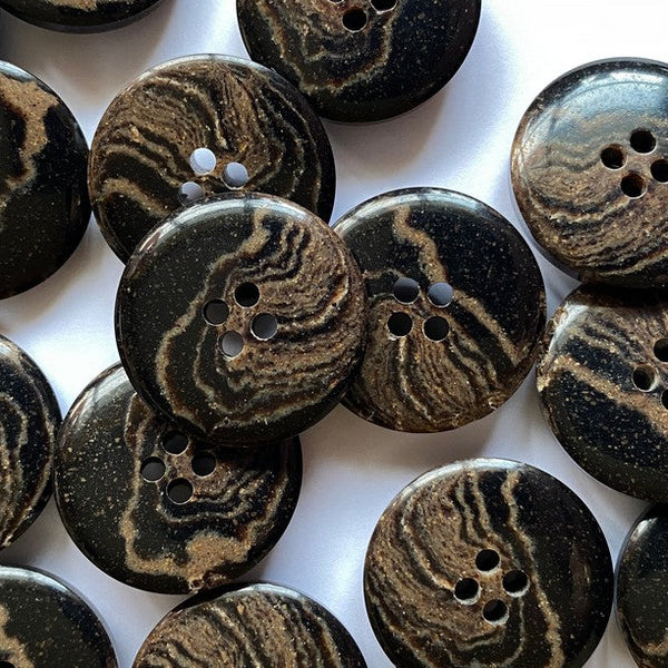 Coffee Ground Buttons - Brown Marbling