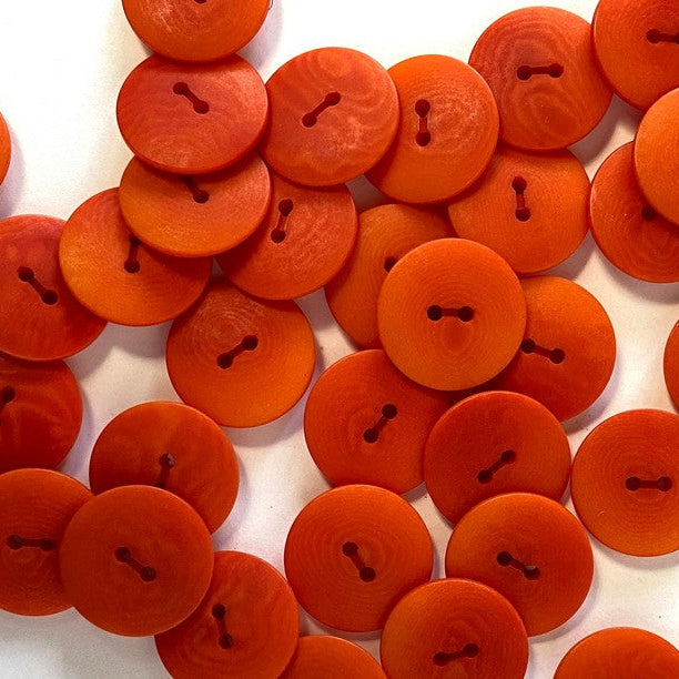 Matt Corozo Button - 15mm - Orange