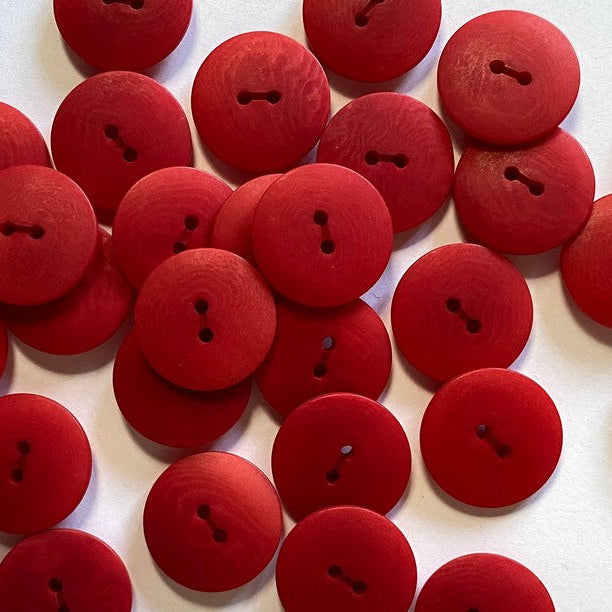 Matt Corozo Button - 15mm - Red