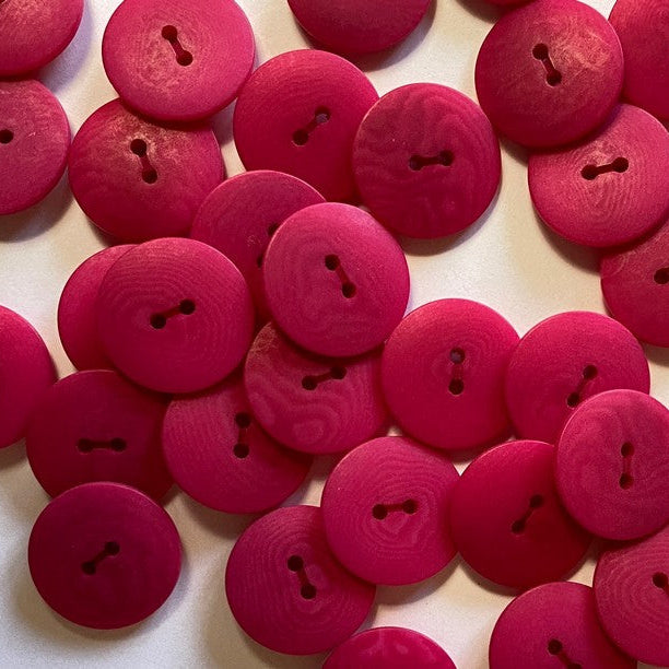 Matt Corozo Button - 15mm - Bright Pink