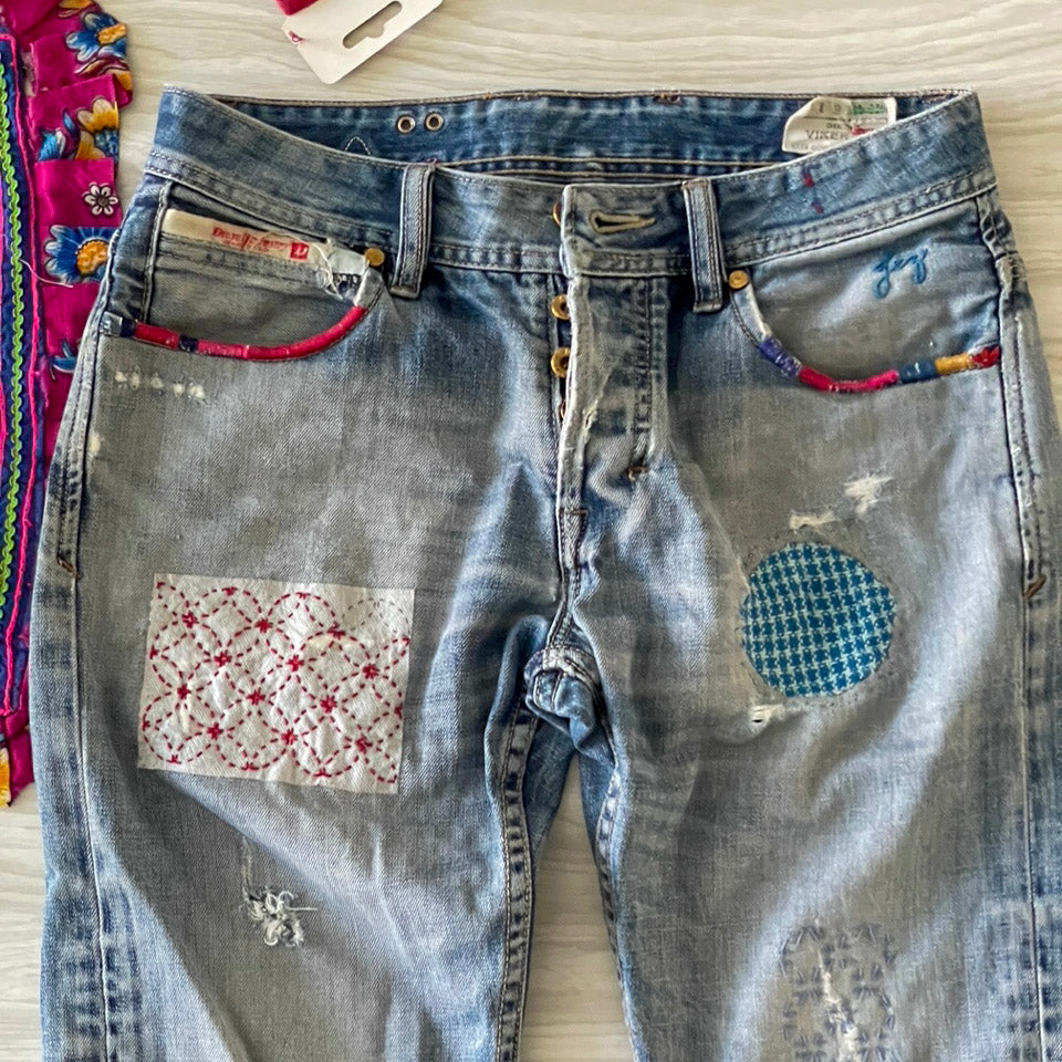 Sashiko Inspired Visible Mending for Denim with Sewing Smith
