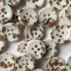 Recycled Polyester - Old Button Chip - White