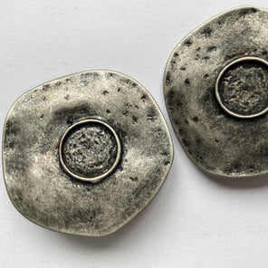 Large Metal Buttons - Old Silver - 45mm