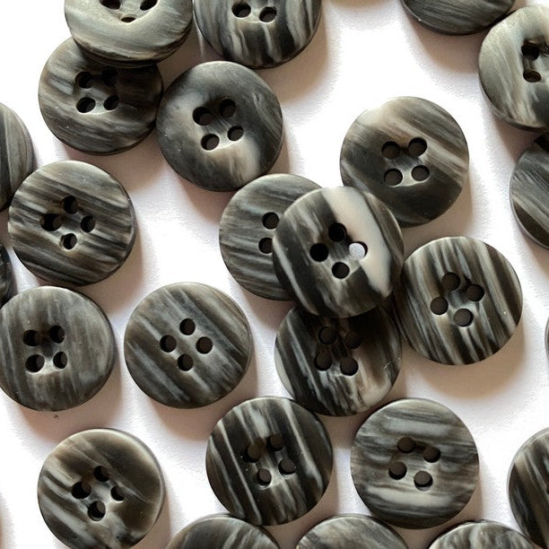 Bio Resin Buttons - Grey