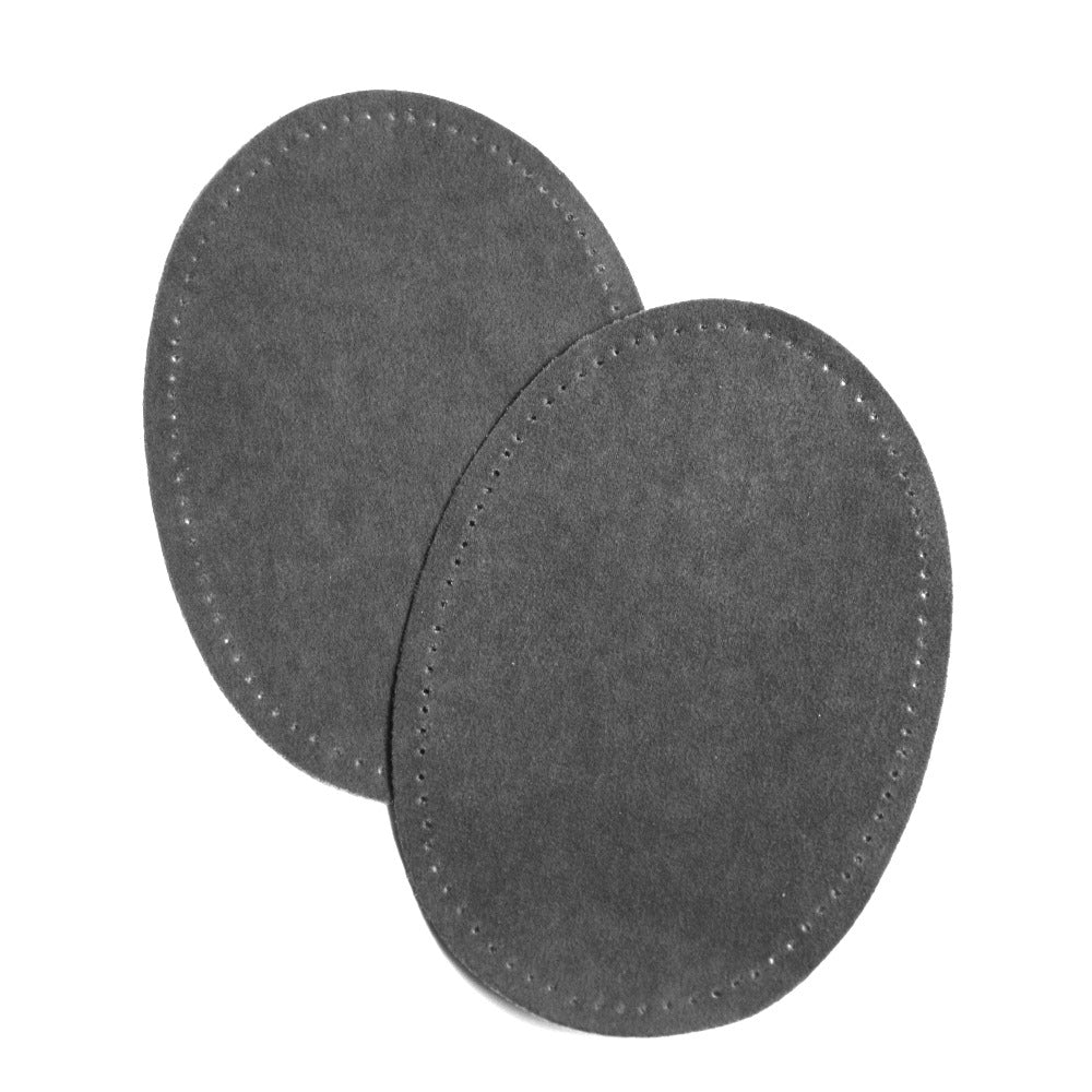 Maison Sajou Iron-on Suedette Elbow Patches - Dark Grey