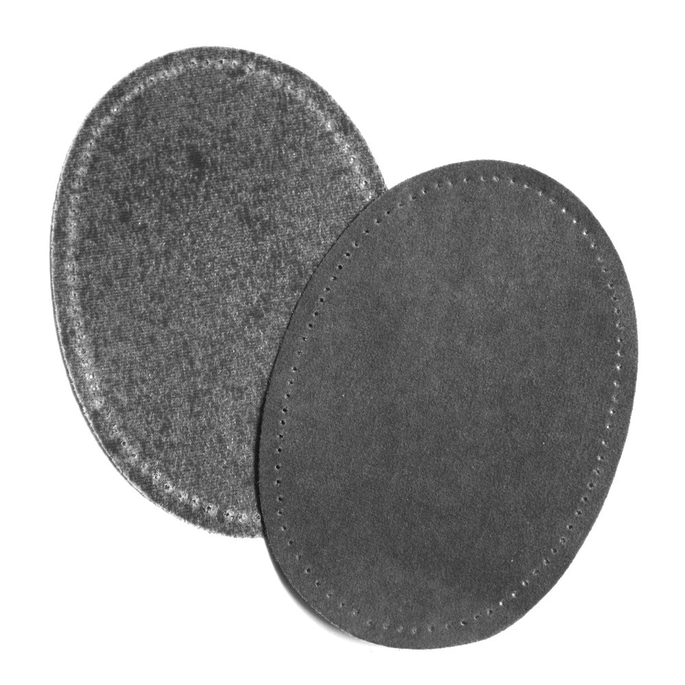Maison Sajou Iron-on Suedette Elbow Patches - Dark Grey