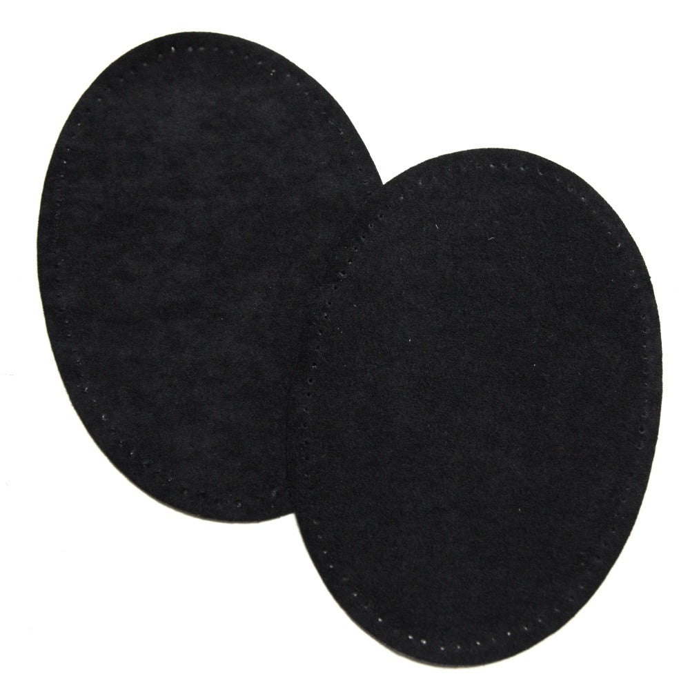 Maison Sajou Iron-on Suedette Elbow Patches - Black