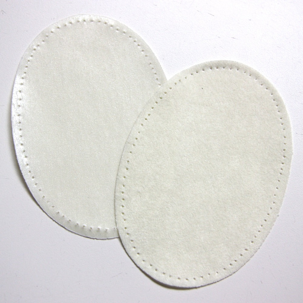 Maison Sajou Iron-on Suedette Elbow Patches - Ecru