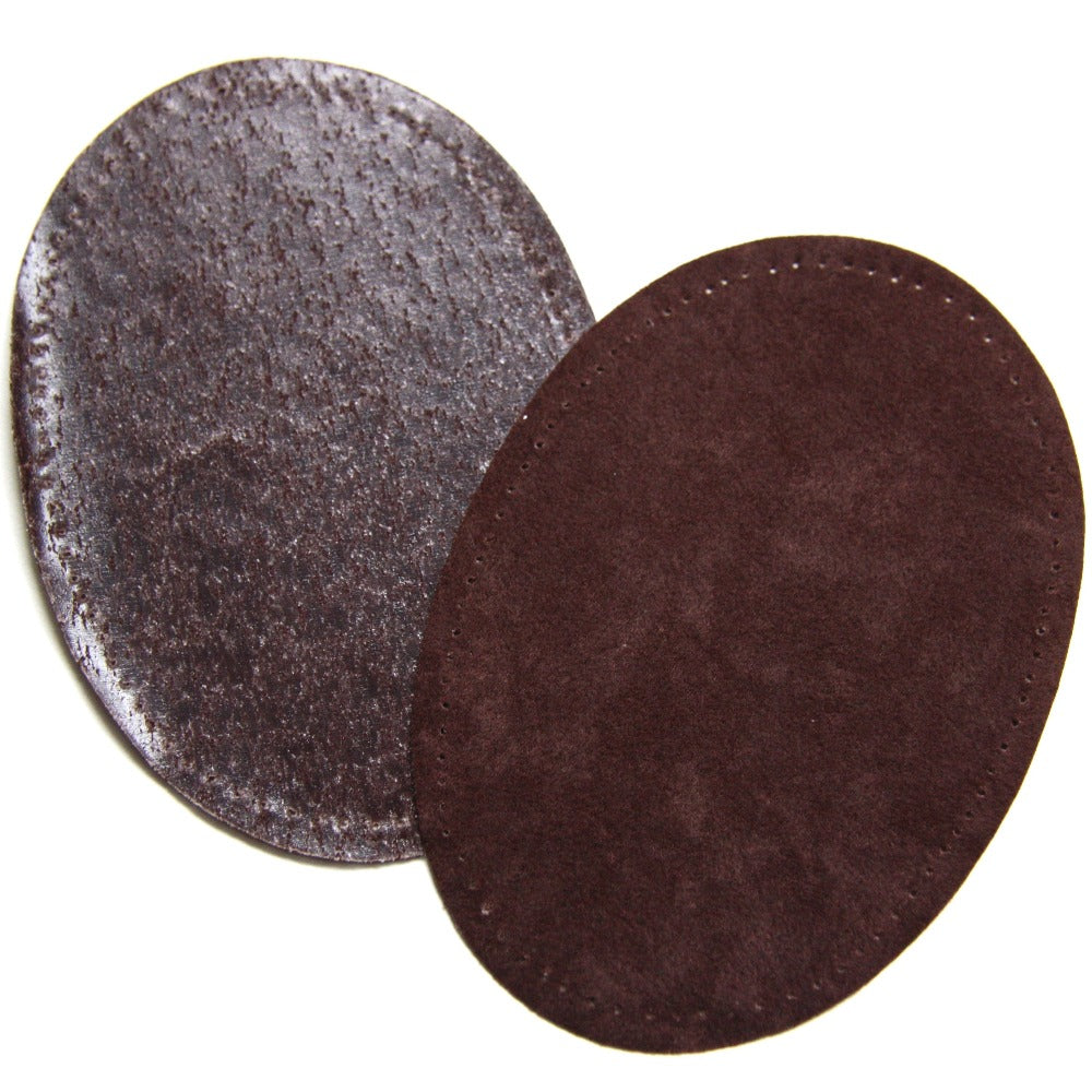 Maison Sajou Iron-on Suedette Elbow Patches - Brown
