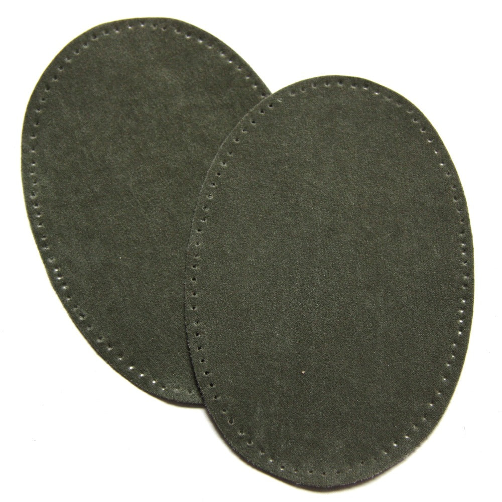 Maison Sajou Iron-on Suedette Elbow Patches - Khaki