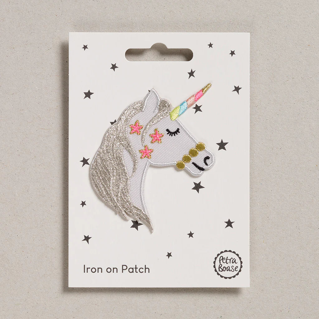 Iron-On Patch Greetings Card - Unicorn Head