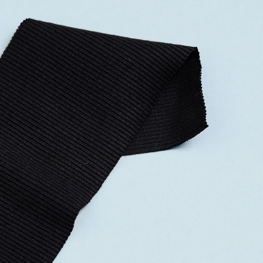 Organic Cotton Ribbing - Black