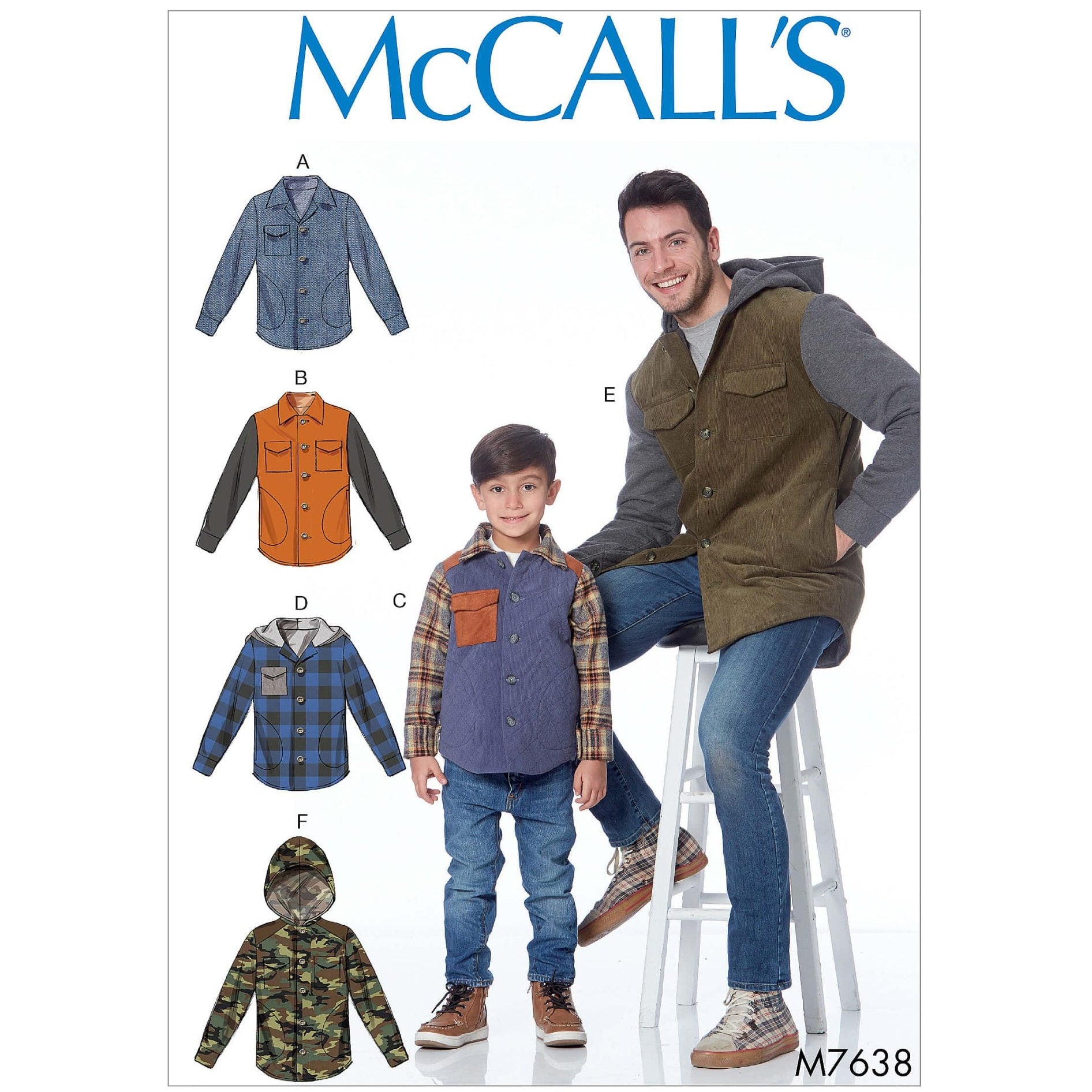 McCall's- 7638 Men's / Boys Jacket's with Hood Options