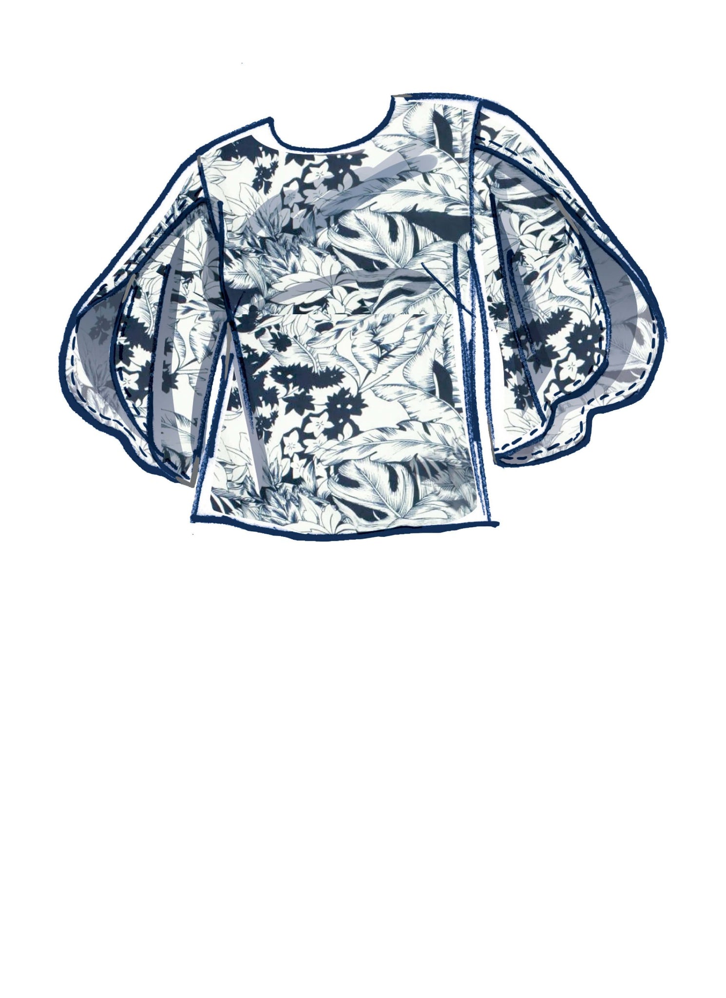 McCall's 7542 Women's Ruffle Sleeve Blouse