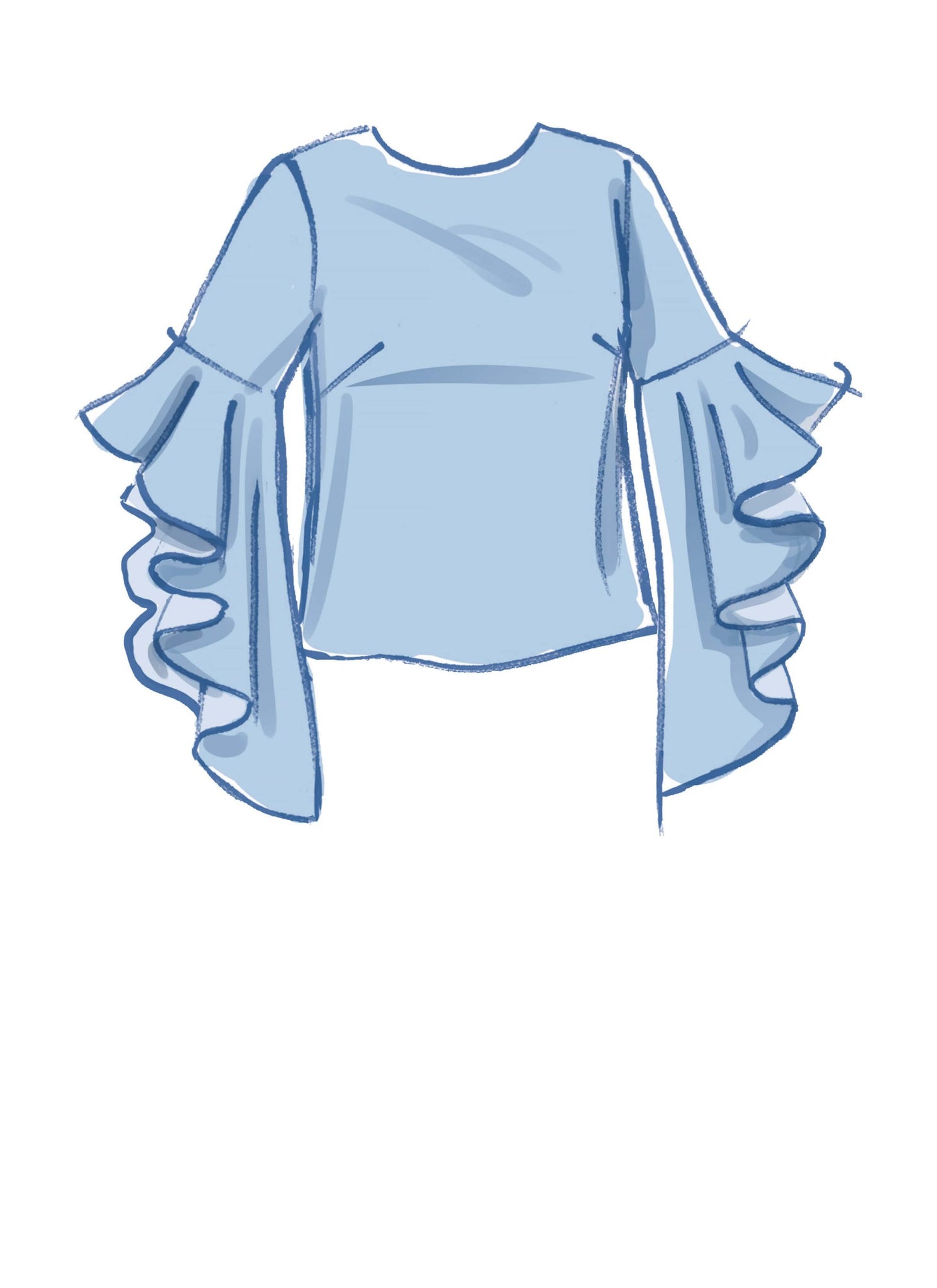 McCall's 7542 Women's Ruffle Sleeve Blouse