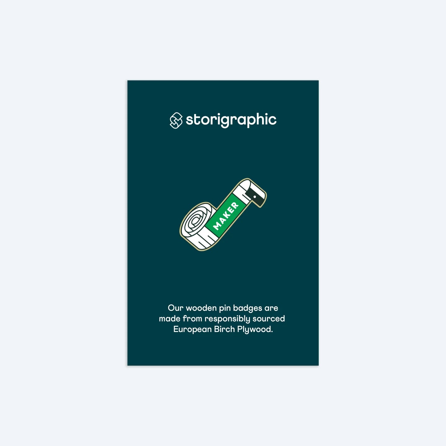 Wooden pin badge - Maker Series - Measuring Tape