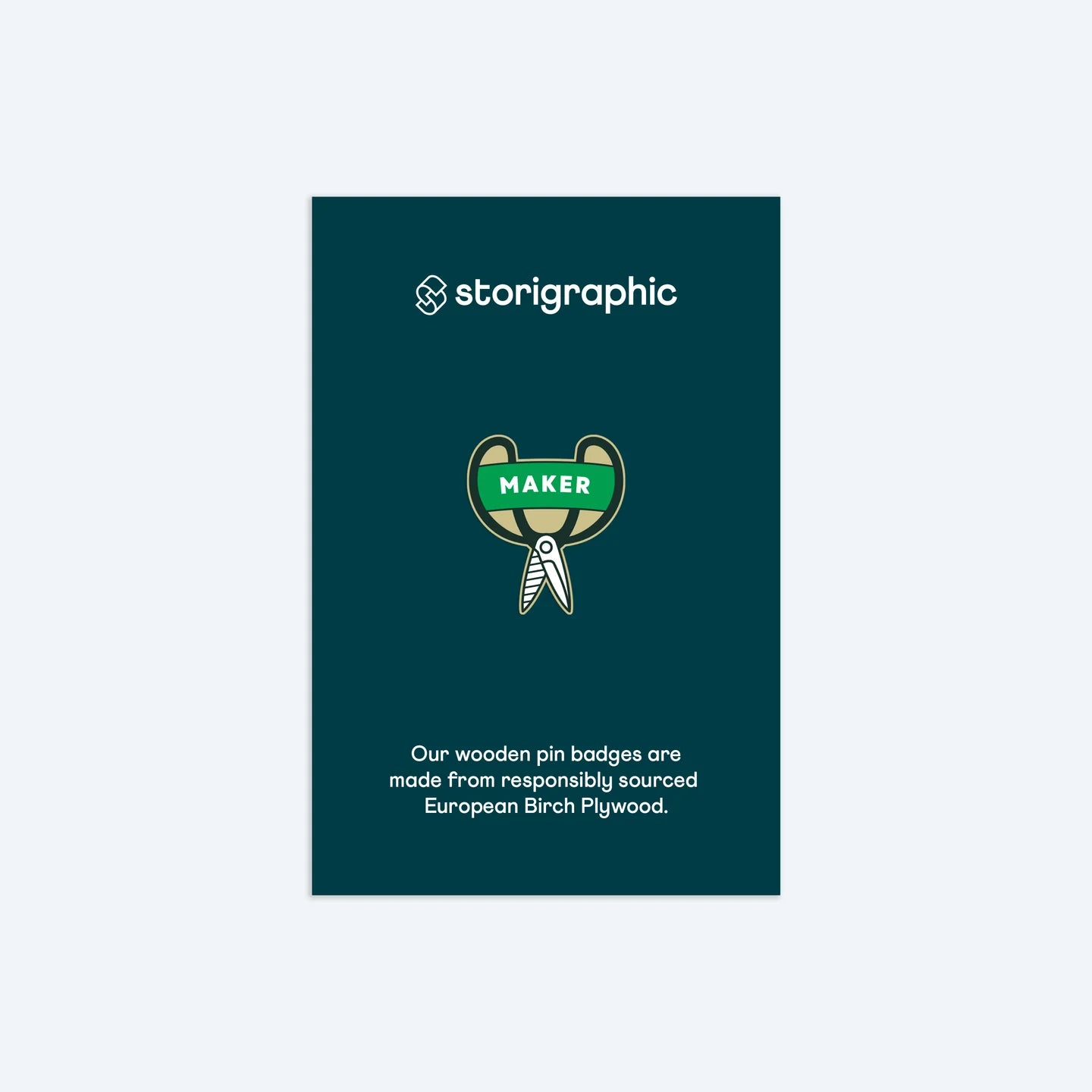 Wooden pin badge - Maker Series - Scissors