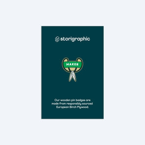 Wooden pin badge - Maker Series - Scissors