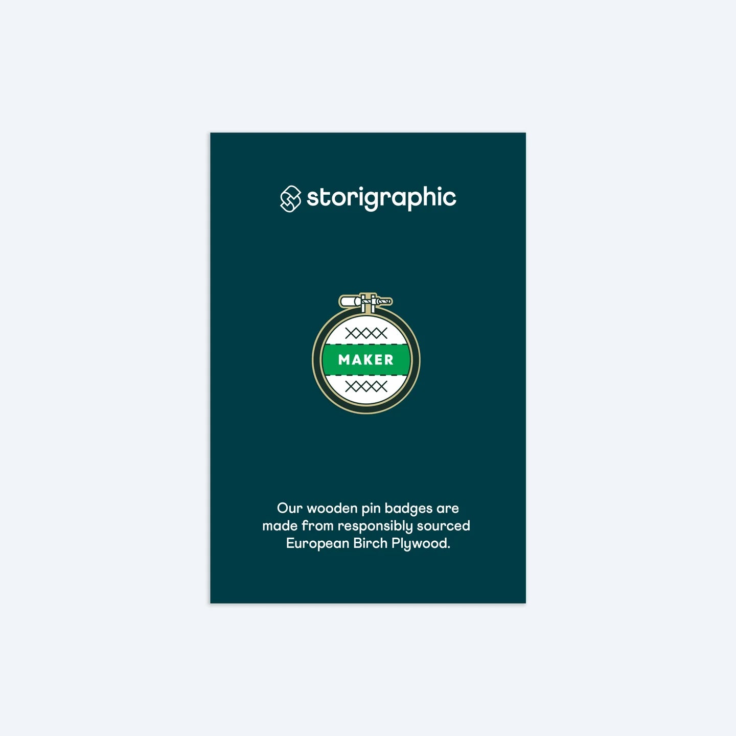 Wooden pin badge - Maker Series - Embroidery Hoop