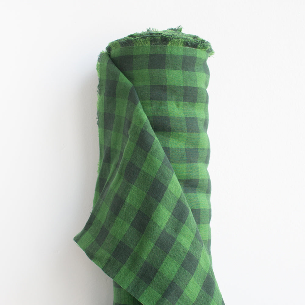 European Linen Gingham - Malachite