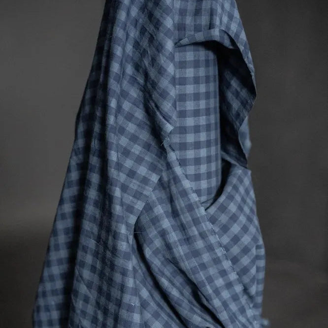 Merchant & Mills - Organic Cotton / Linen Check - Uniform Blues
