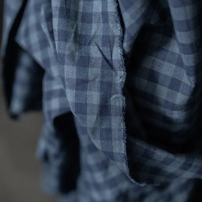Merchant & Mills - Organic Cotton / Linen Check - Uniform Blues