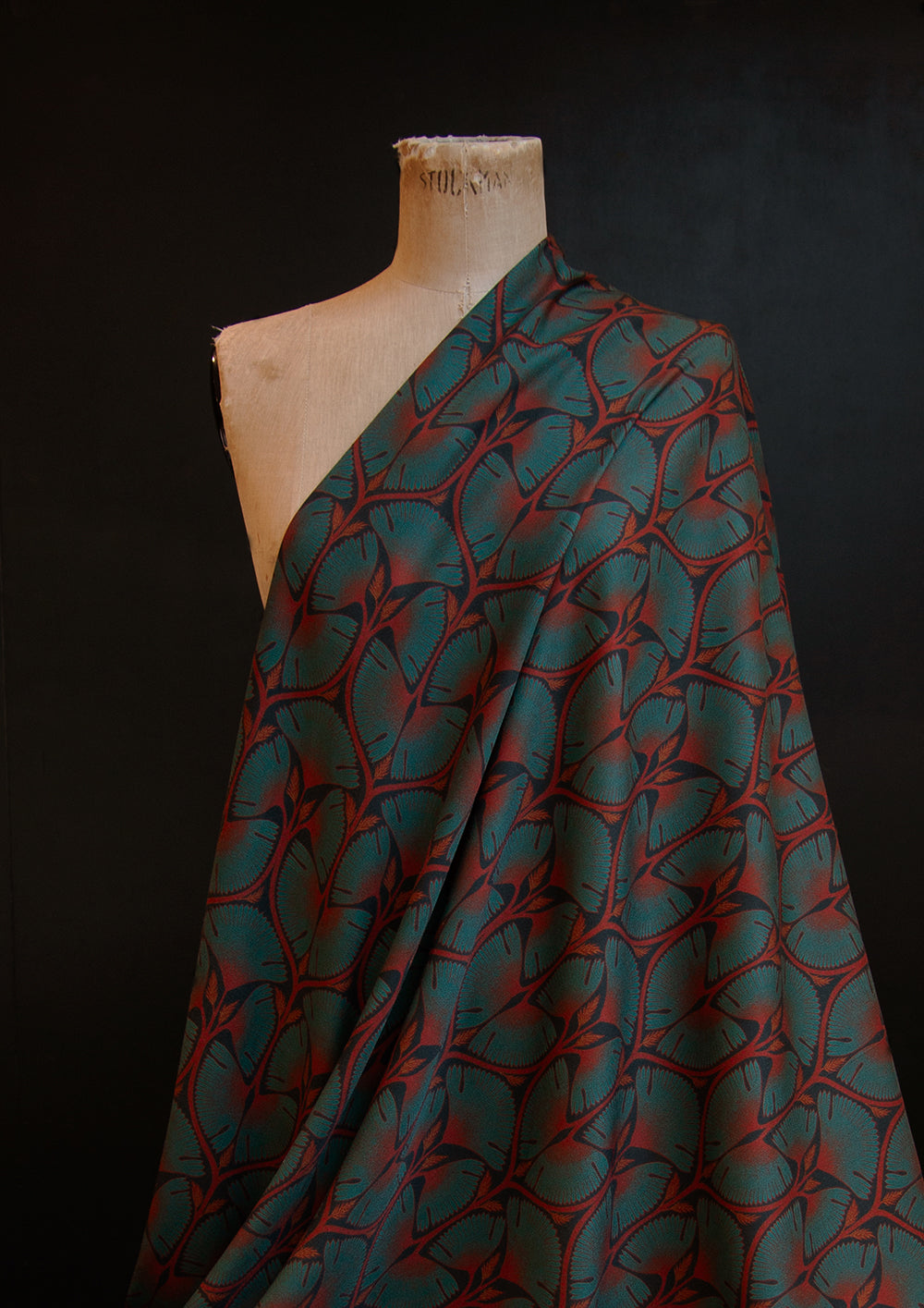 Panspermia Printed Viscose Twill - Moonflower - Moss